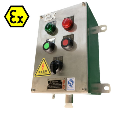 Stations de commande en acier inoxydable ATEX IP66 Exd Panneaux de commande ignifuges avec port de câble anti-explosion 10A