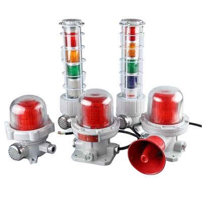 Feux d'alarme antidéflagrants IP66 personnalisables avec marquage Ex II 2 G Ex Db Eb IIC T6 Gb II 2 D Ex Tb IlIC T80°C Db Solution de sécurité IP66
