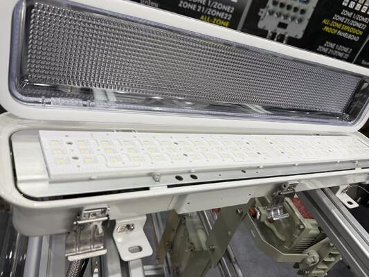 Luminaire linéaire antidéflagrant IP66 WF2 Résistance aux intempéries Standard, Marquage Ex Tb IIIC T80°C Db Éclairage pour locaux de complexe chimique