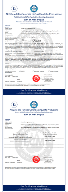 LA CHINE crown extra lighting co. ltd certifications