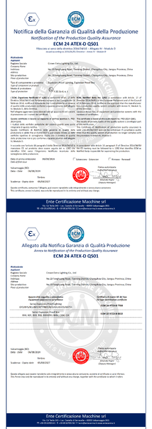 LA CHINE crown extra lighting co. ltd certifications